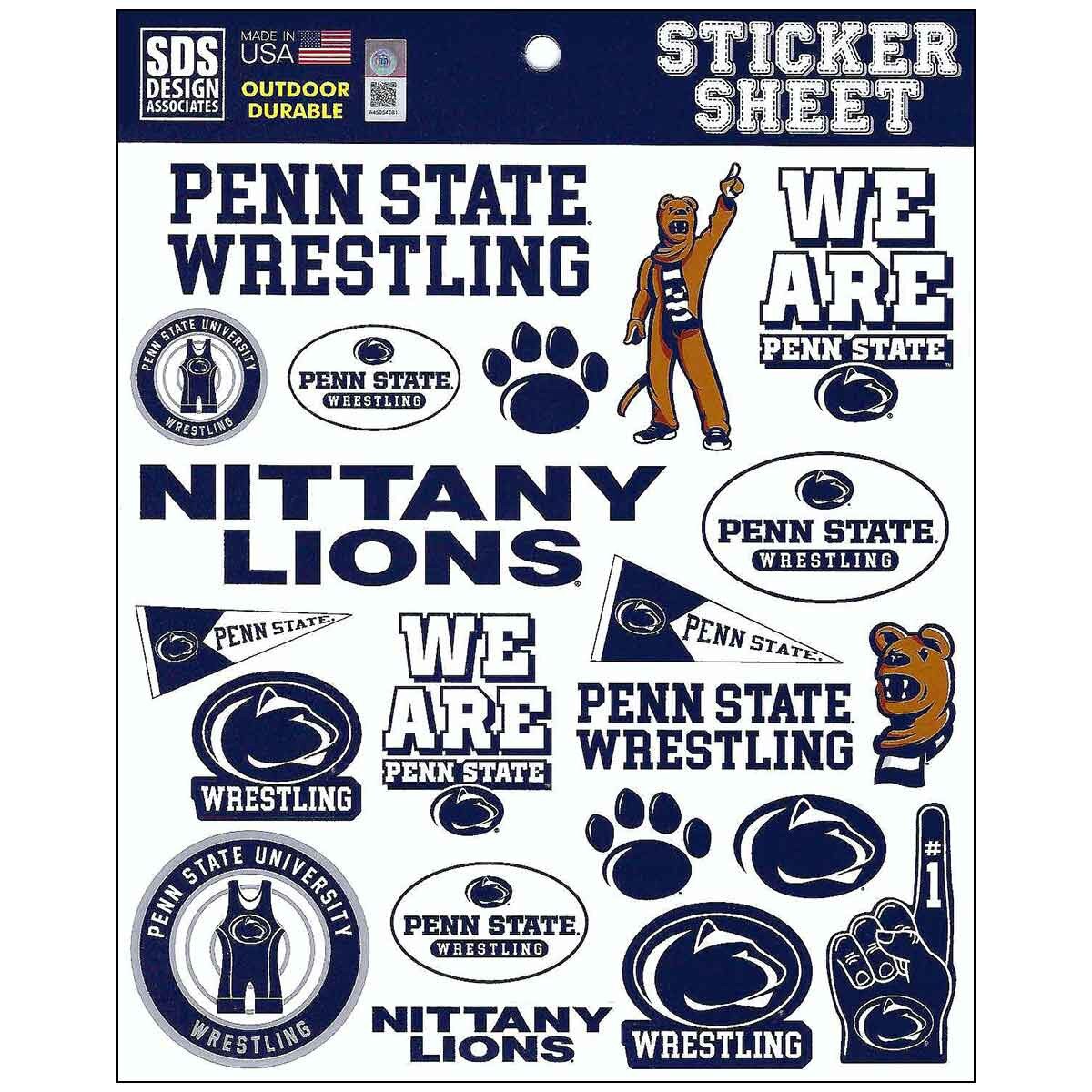 sticker sheet Penn State Wrestling assorted stickers